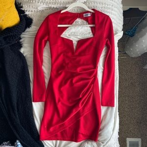 Tigermist ruched body con dress